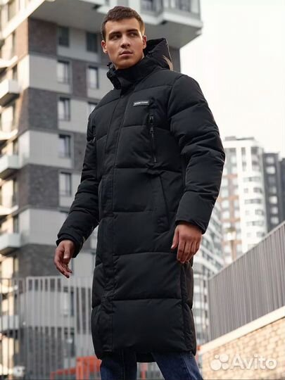 Пуховик зимний длинный мужской р 54,56
