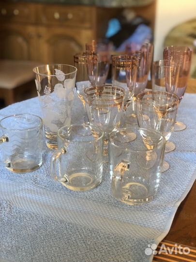 Рюмки и бокалы цветное стекло СССР