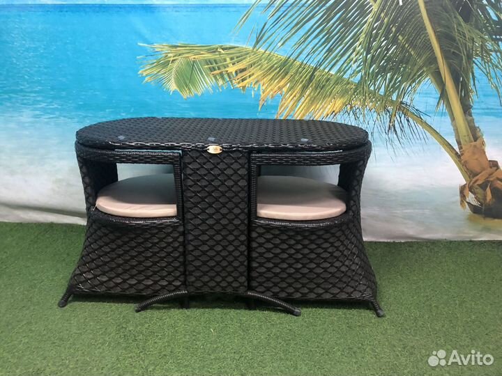 Кофейный комплект из искусственного ротанга