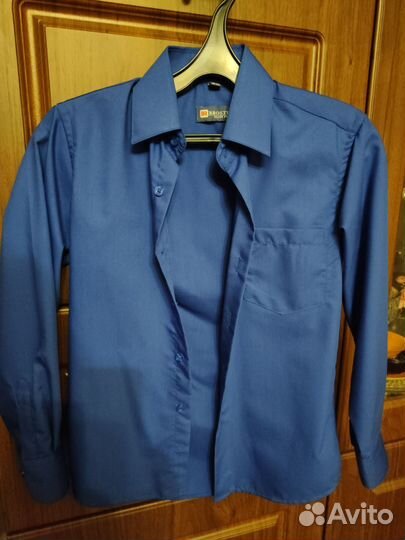 Рубашка синяя 116-122