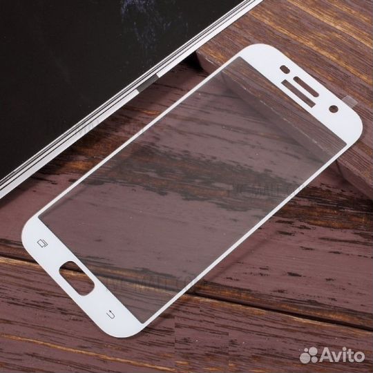 3D Защитное стекло samsung A3 (2017) белая рамка