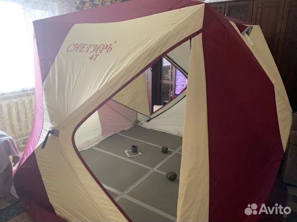 Зимняя палатка бу, снегирь 4т, с полами эва