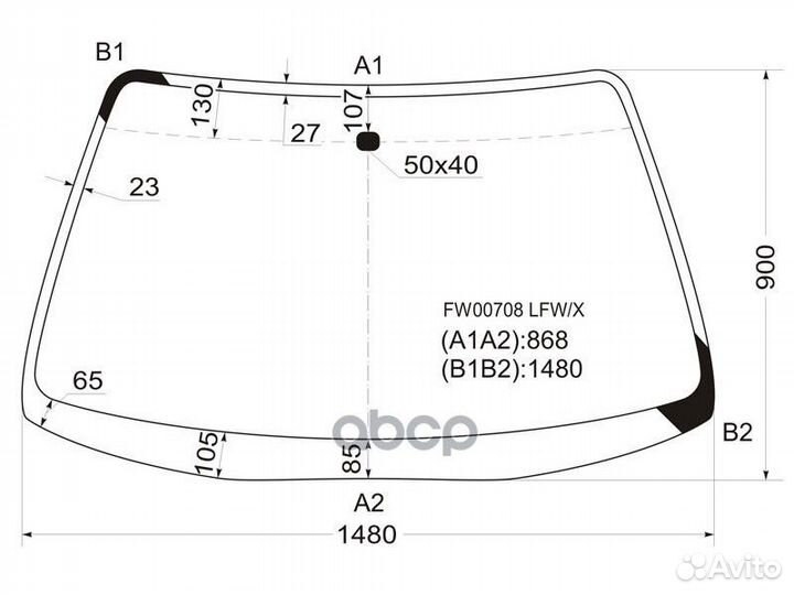 Стекло лобовое honda prelude 91-96 fw00708lfwx XYG