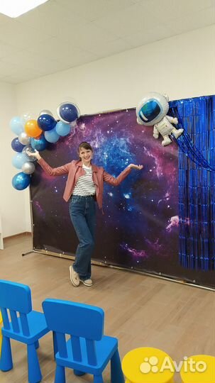 Пресс волл 2 на 3 + баннер Космос