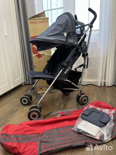 Коляска трость maclaren quest denim