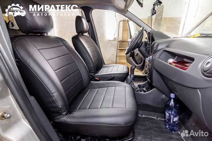 Авточехлы Лада Ларгус / Экокожа полоса