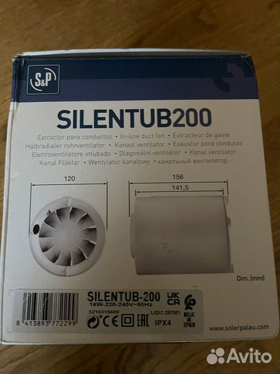 Вентилятор канальный soler palau 200