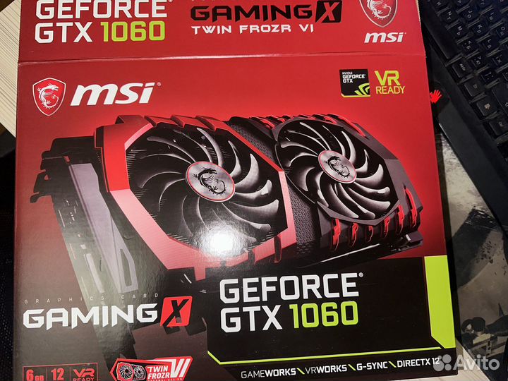 Видеокарта MSI GTX 1060 6 gb Gaming X