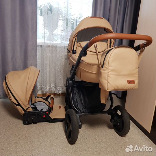 Коляска 2 в 1 эко кожа Верди Футуро