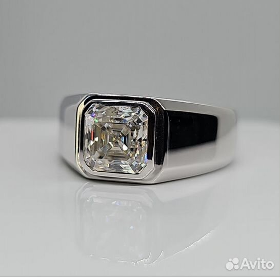 Кольцо мужское с бриллиантом (муассанитом) 3ct