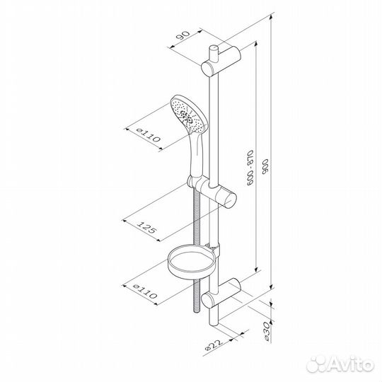 Душевой гарнитур AM.PM Spirit F0170064