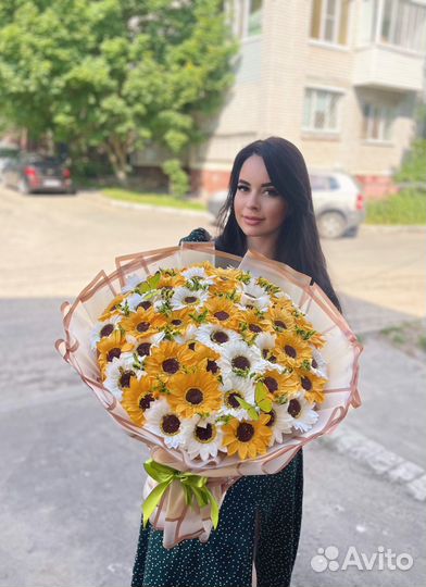 Розы ромашки букет доставка круглосуточно