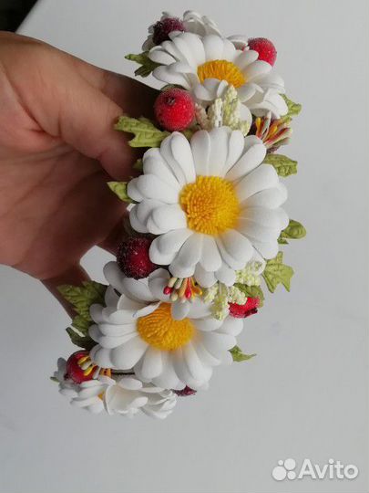 Ободок с ромашками