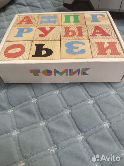 Кубики деревянные, алфавит Томик