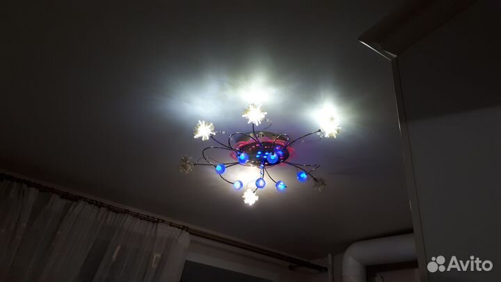 Люстра потолочная светодиодная с пультом бу