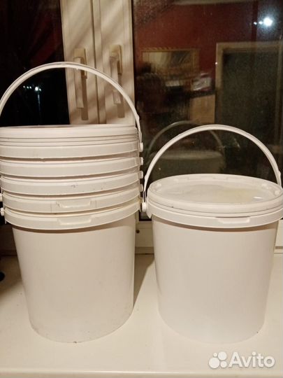 Ведро пищевое пластик с крышкой и ручкой 5 л