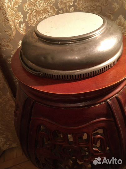 Посеребрённая чаша с ручкой и фарфоровой вставкой