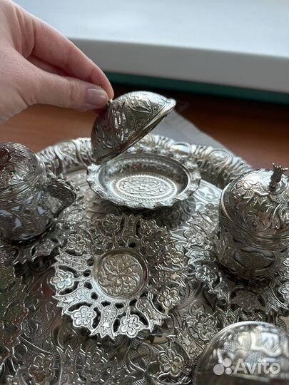 Кофейный турецкий набор сервиз медный Eraslan