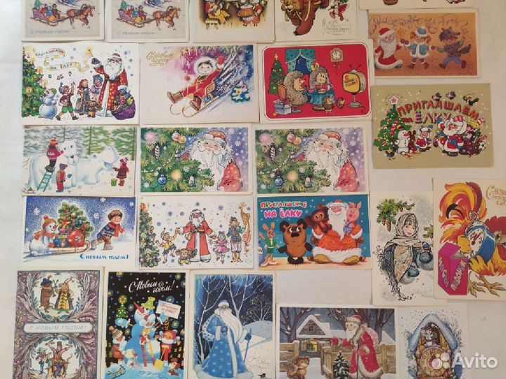Открытки новогодние и поздравительные СССР