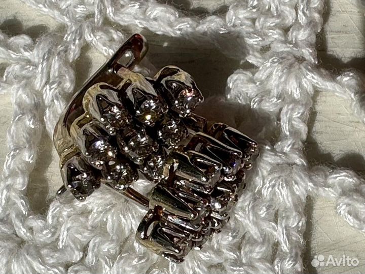 Серьги с бриллиатами 750 пробы