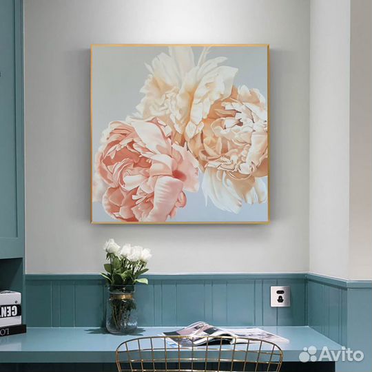 Букет нежных цветов. Картина маслом на холсте