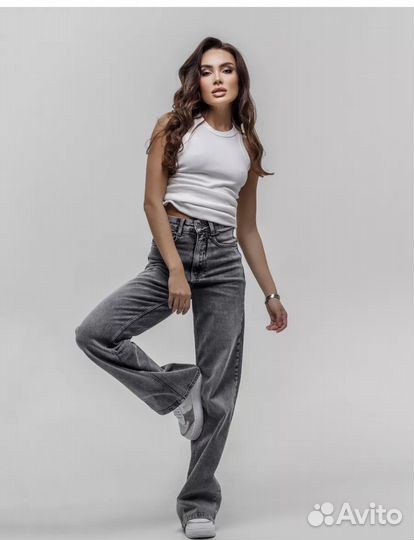 Джинсы женские широкие 40р