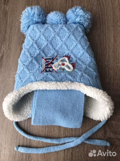 Шапки и перчатки зимние на малыша мальчика