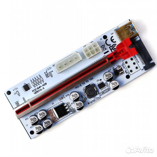 Райзер 010-X универсальный - SATA, Молекс, 6 пин