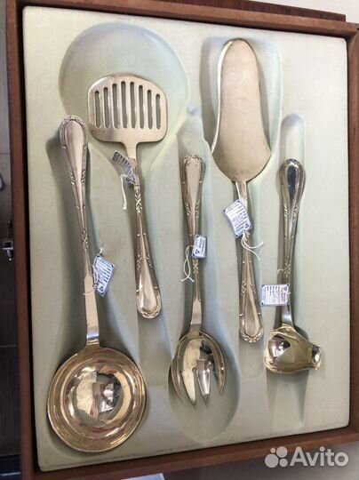 Набор столовых приборов серебро 875 проба