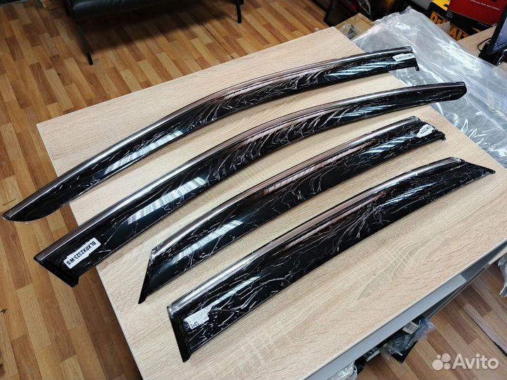 Ветровики Lexus RX 2023, нерж полоса