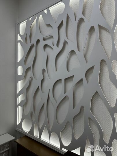 Резьба декор на стену с подсветкой