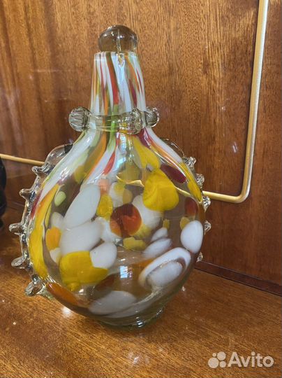 Графин, штоф из цветного стекла СССР