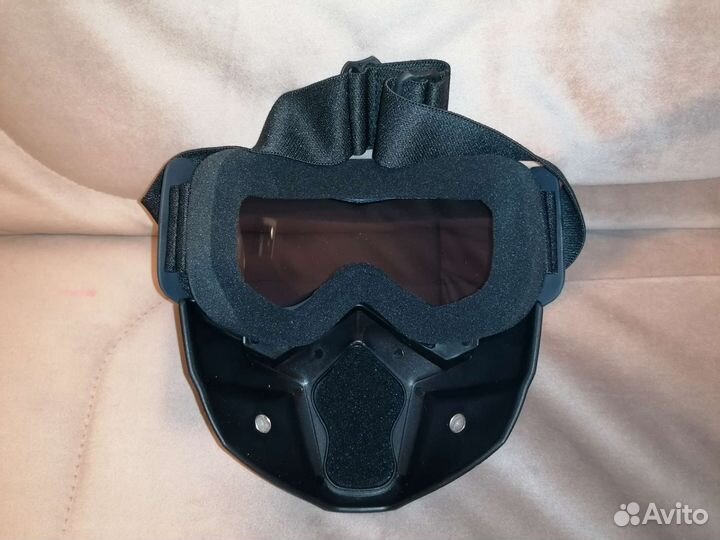 Маска с очками для ski мото шлема
