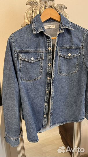 Джинсовая рубашка pull bear