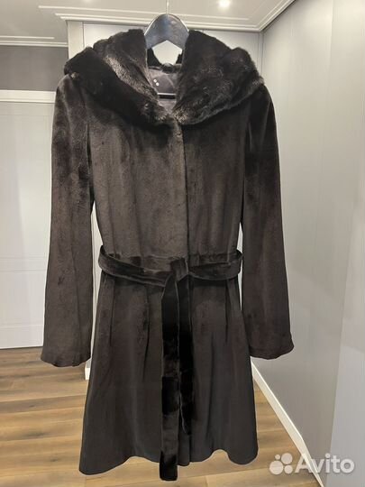 Шуба норковая с капюшоном