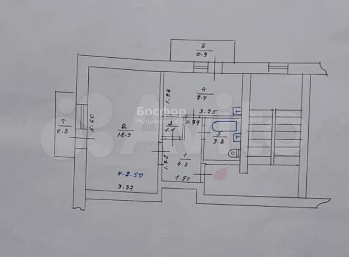 1-к. квартира, 36,6 м², 2/5 эт.