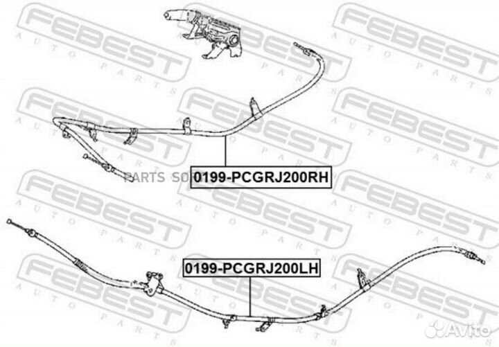 Febest 0199pcgrj200RH Трос ручного тормоза правый