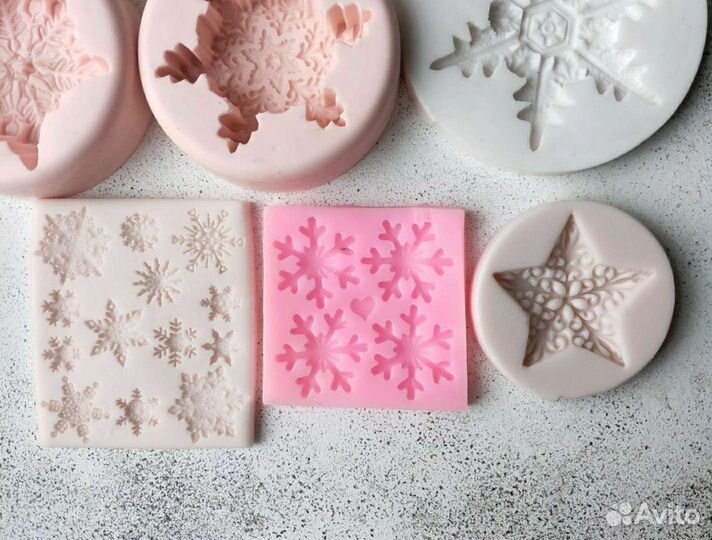 Силиконовые формы для мыла зимние, новогодние