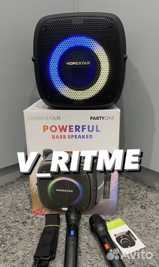Колонка Hopestar party one + 2 микрофона