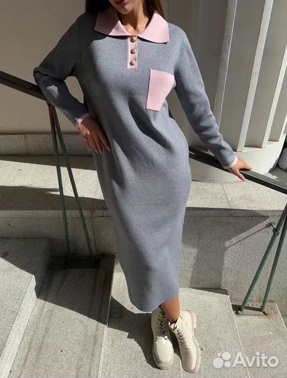 Платье женское вязаное 44 50 новое