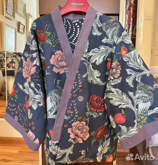 Японское женское кимоно хаори 44-50 хлопок