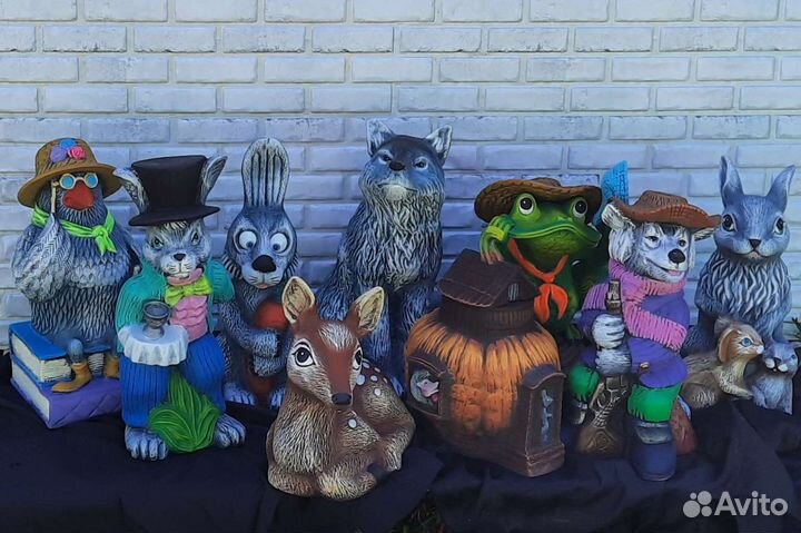 Садовые фигуры из глины, керамики