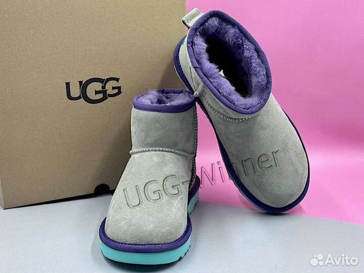 UGG женские зимние мини на яркой подошве