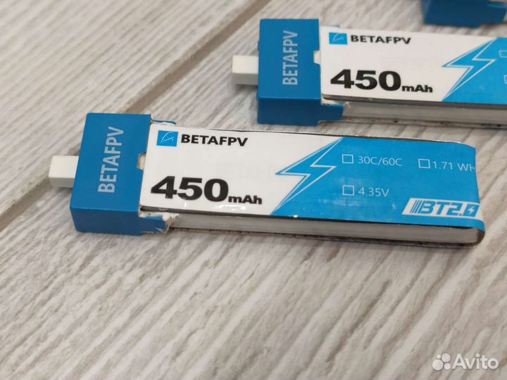 Аккумуляторы betafpv 450мАч 1S 30C BT2.0 LiHV