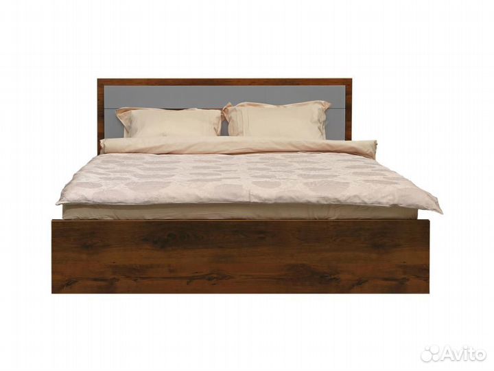 Кровать двуспальная монако, Дуб Саттер + Серый мок