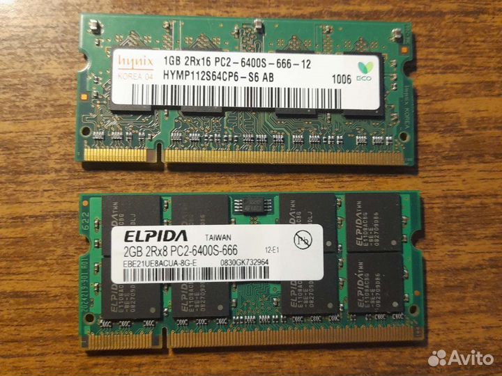 Оперативная память ddr2 для ноутбука