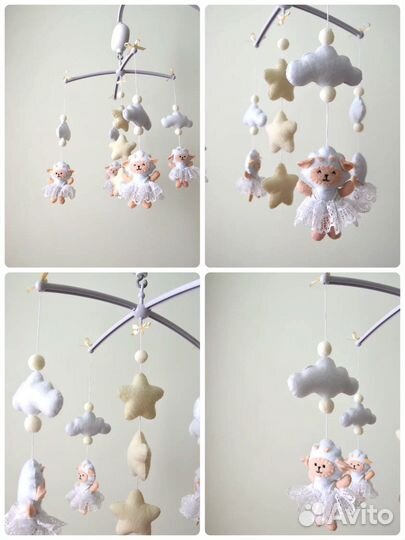 Мобиль в кроватку из фетра (новый)