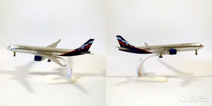 Модель самолета Airbus A330 Аэрофлот длина 20 см