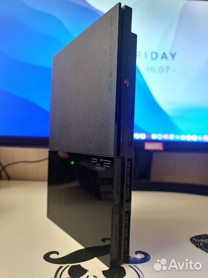 Sony Playstation 2 (PS2) +два геймпада+5 игр+допы