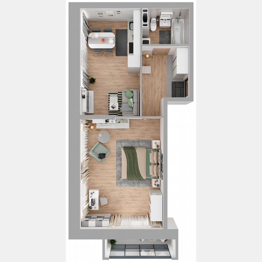 1-к. квартира, 52,4 м², 2/23 эт.